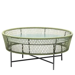 Tamburo Large Round Green Coffee Table by Antonio De Marco