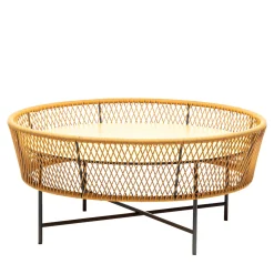 Tamburo Large Round Yellow Coffee Table by Antonio De Marco