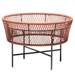 Tamburo Medium Round Brick-Red Coffee Table by Antonio De Marco