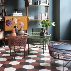 Tamburo Medium Round Green Coffee Table by Antonio De Marco