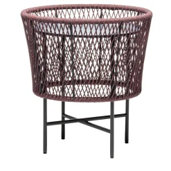 Tamburo Small Round Blue Accent Table by Antonio De Marco