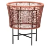 Tamburo Small Round Brick-Red Accent Table by Antonio De Marco