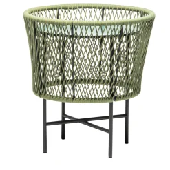 Tamburo Small Round Green Accent Table by Antonio De Marco