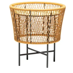 Tamburo Small Round Yellow Accent Table by Antonio De Marco