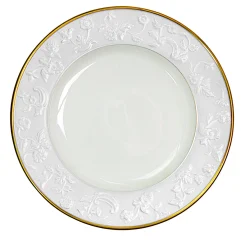 TAORMINA DESSERT PLATE - WHITE AND GOLD