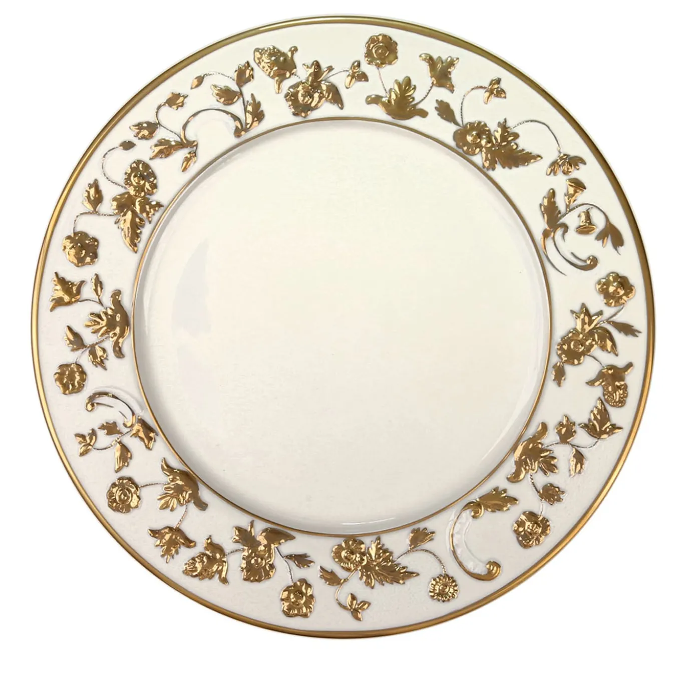 TAORMINA LAY PLATE - GOLD FLOWERS