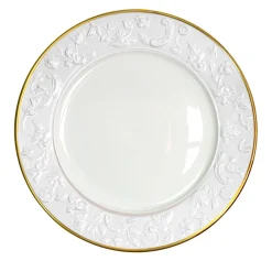 TAORMINA LAY PLATE - WHITE AND GOLD