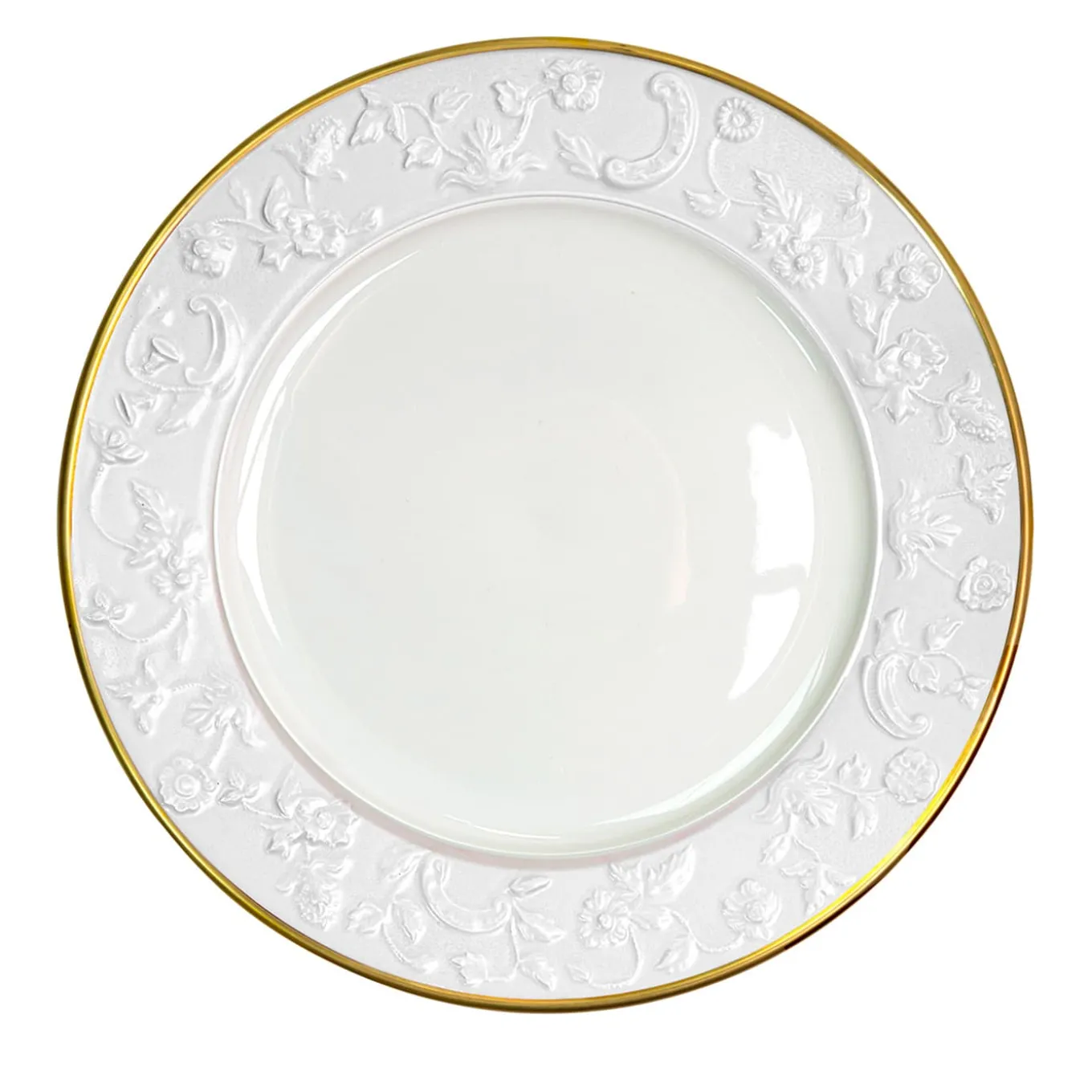 TAORMINA LAY PLATE - WHITE AND GOLD