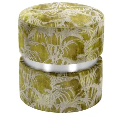 Tara Floral Green Pouf