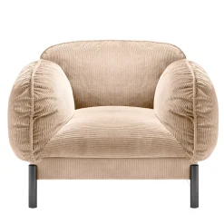 Tarantino Beige Velvet Armchair by Lorenza Bozzoli