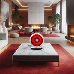 Target Sculpture in Murano Glass and Carrara Marble