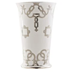 Tarsia White and Platinum Umbrella Stand