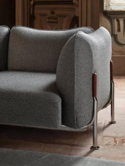Tasca 3-Seater Gray Fabric Sofa