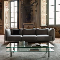 Tasca 3-Seater Gray Fabric Sofa