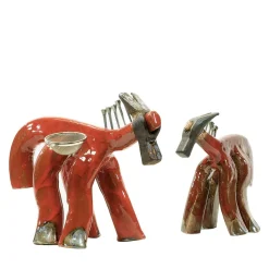 Tatillo e Pizzicato Asini Red Sculptures