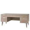 Taupe Eucalyptus Writing Desk with Champagne Handles from Studio Privè Collection
