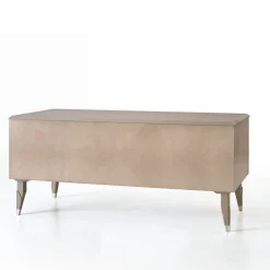 Taupe Eucalyptus Writing Desk with Champagne Handles from Studio Privè Collection