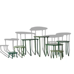Tavo B 7-Piece Green Modular Set of Tables Limited Edition by Giuliano-Fukuda