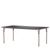 Tavolario Amtra Iron and Lava Stone Top Outdoor Dining Table