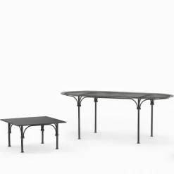 Tavolario Wrought Iron Anthracite-Gray Square Coffee Table