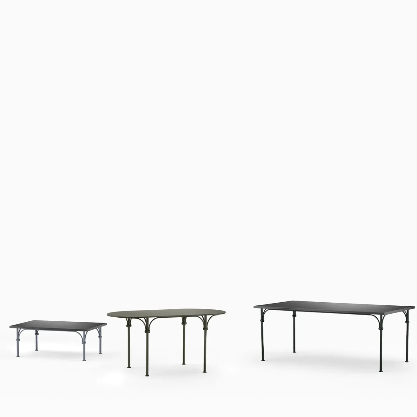 Tavolario Wrought Iron Green Oval Table