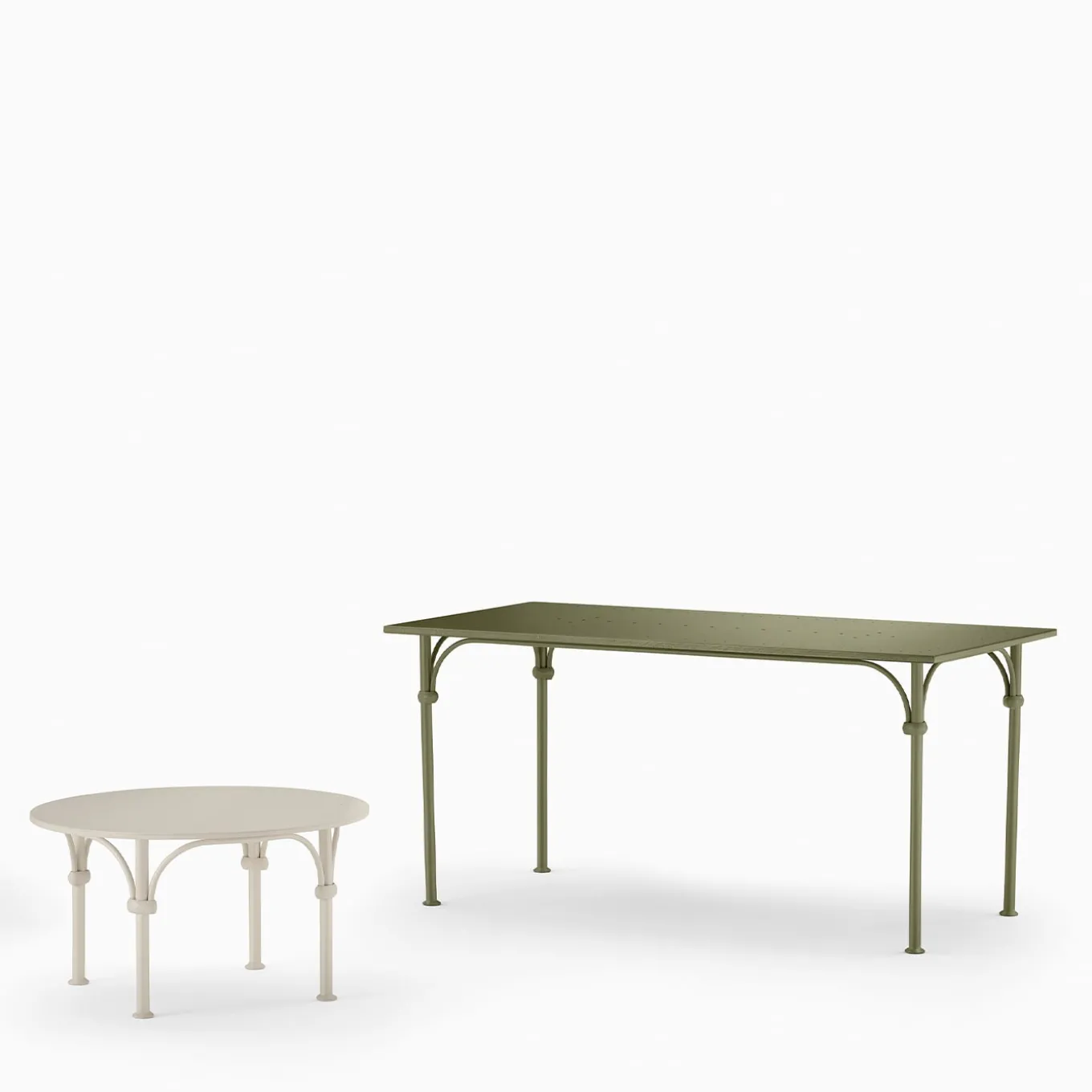 Tavolario Wrought Iron Sage-Green Rectangular Table