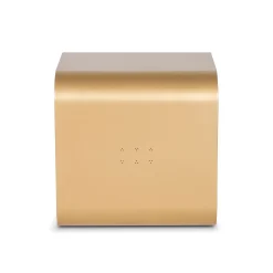 Tawla Gold Metal Side Table with Wooden Base