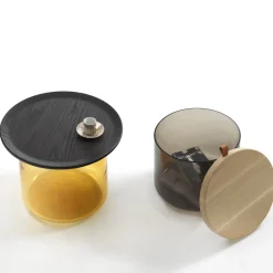 Tea Amber/Stained Oak Side Table