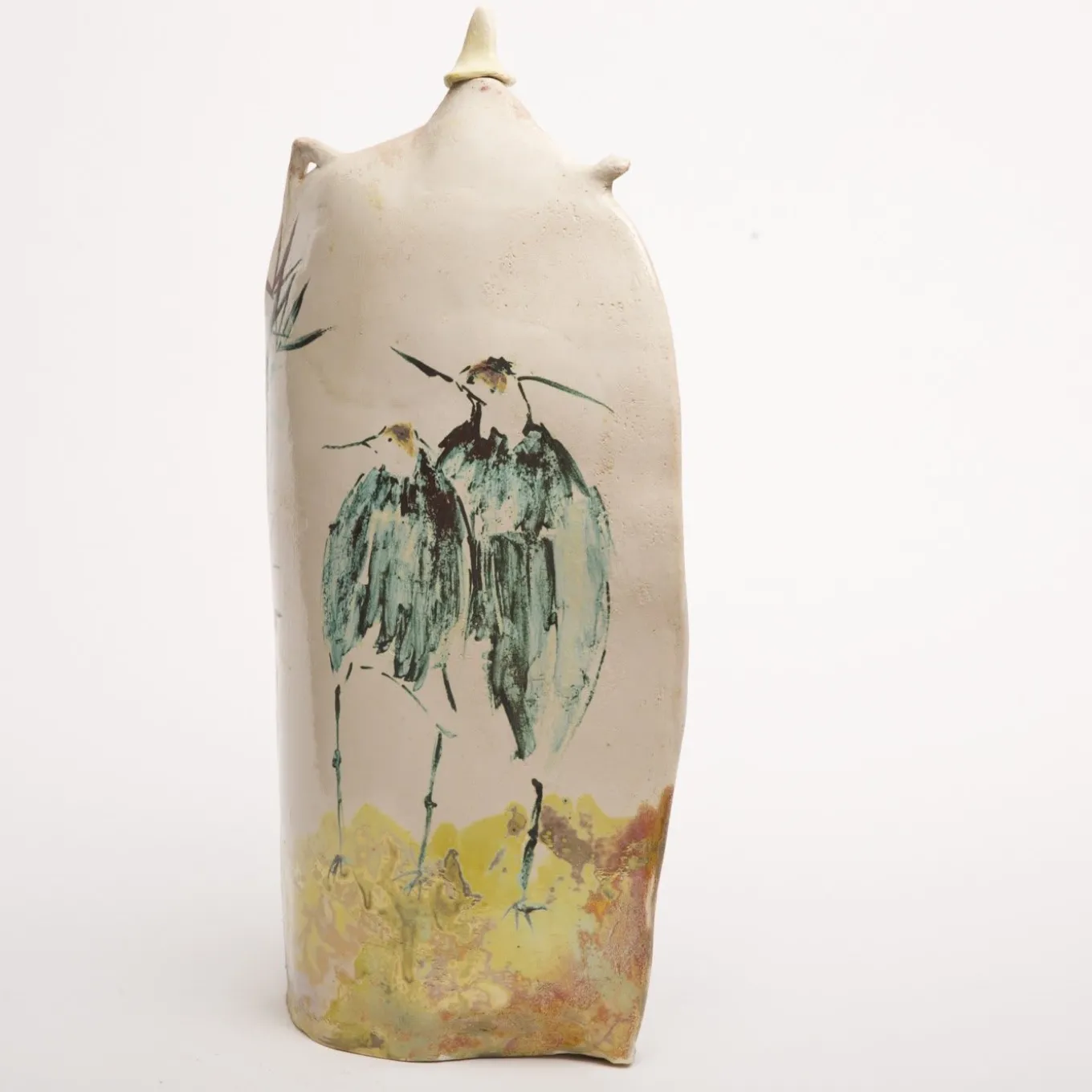 Teapot Sculpture with Birds