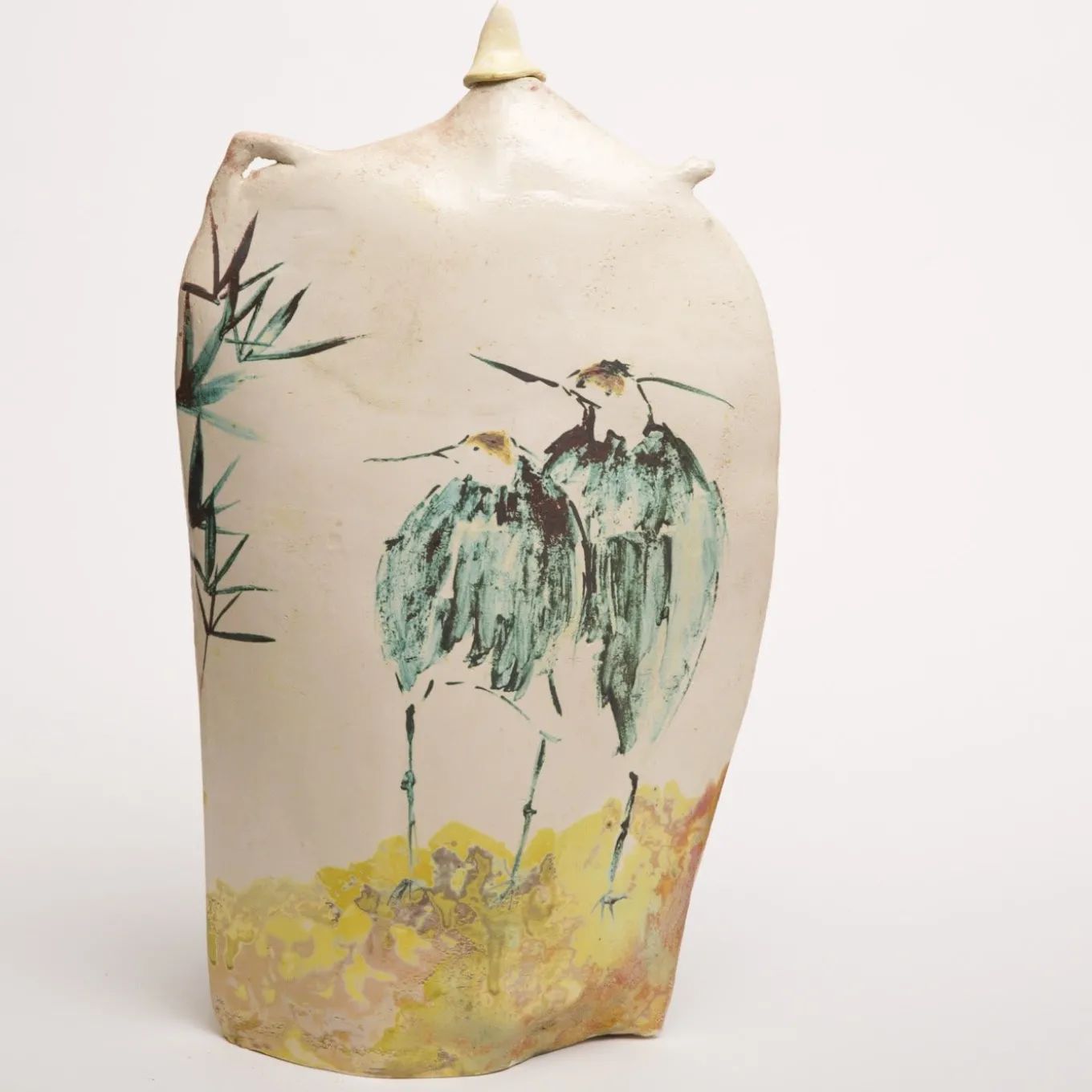 Teapot Sculpture with Birds