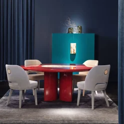 Tecla Round Red Dining Table