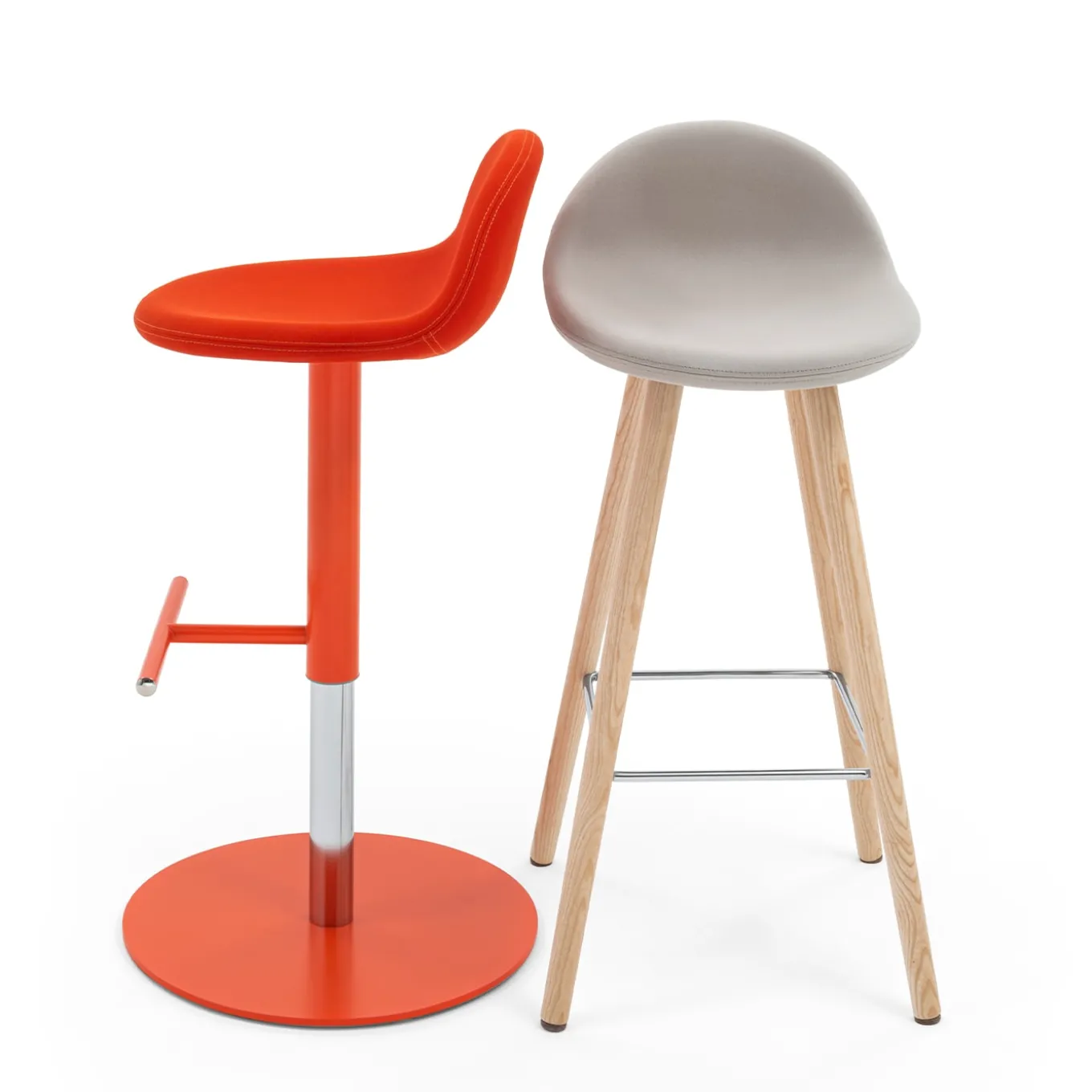 Ted Light-Gray Stool by Basaglia + Rota Nodari