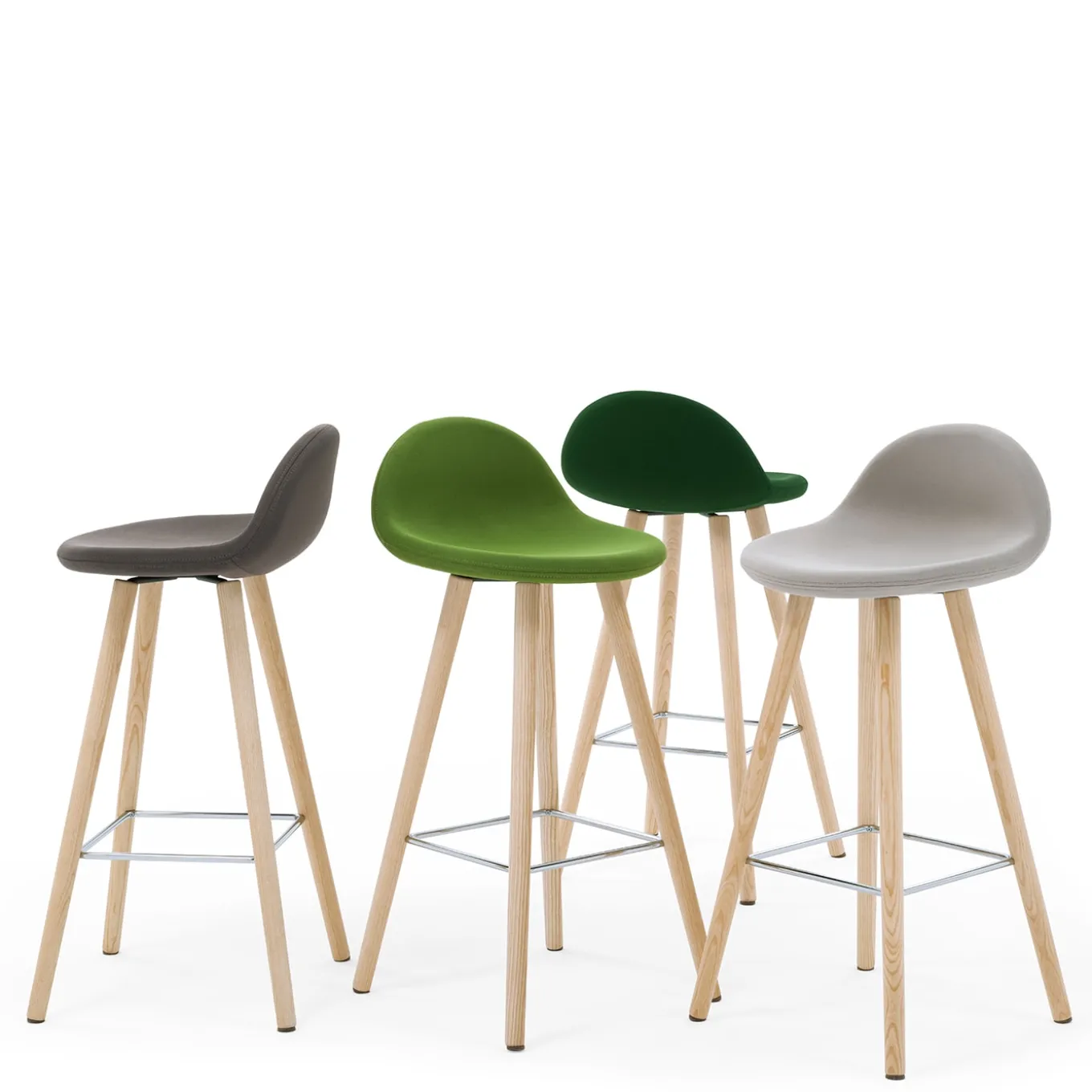 Ted Light-Gray Stool by Basaglia + Rota Nodari