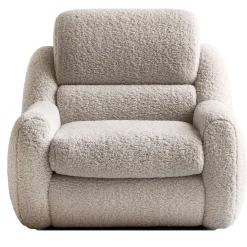 Teddy Beige Boucle Fabric Armchair