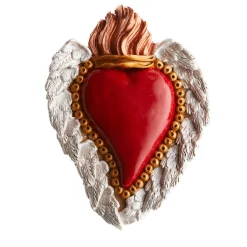 TEEN LOVE RED AND WHITE CERAMIC HEART