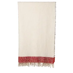Tela Fringed Two-Toned Cotton & Mohair Blanket