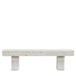 Tempore beige travertine stone outdoor bench