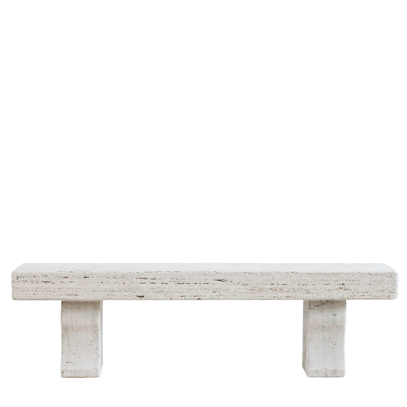 Tempore beige travertine stone outdoor bench