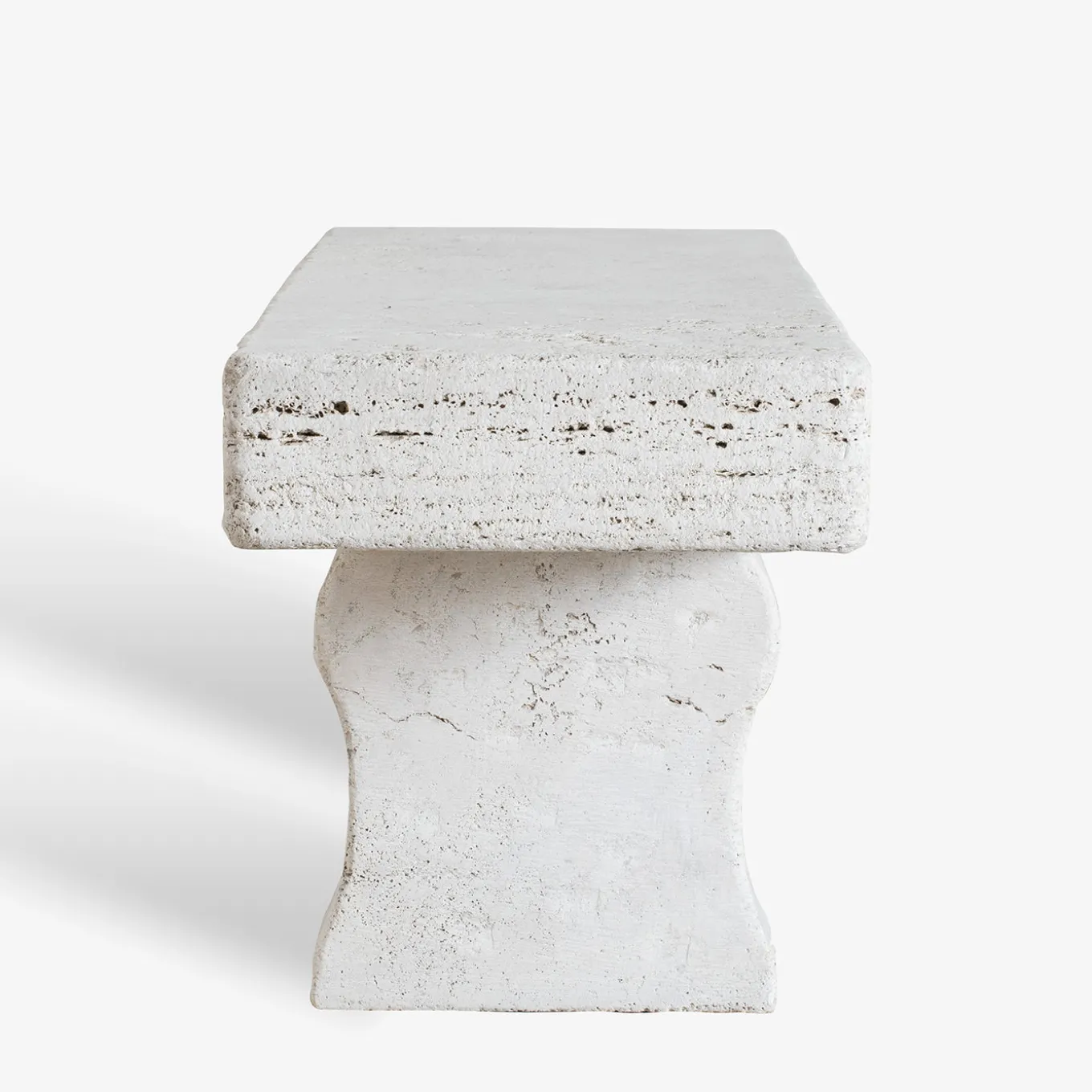 Tempore beige travertine stone outdoor bench