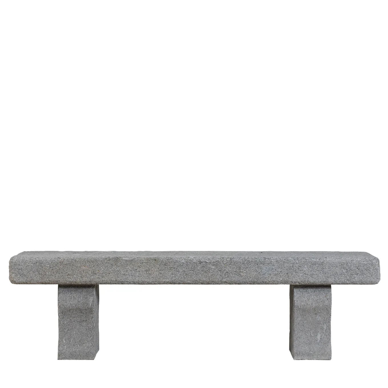 Tempore gray travertino stone outdoor bench