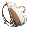 Tennis, Padel & Pickleball White and Beige Leather Backpack