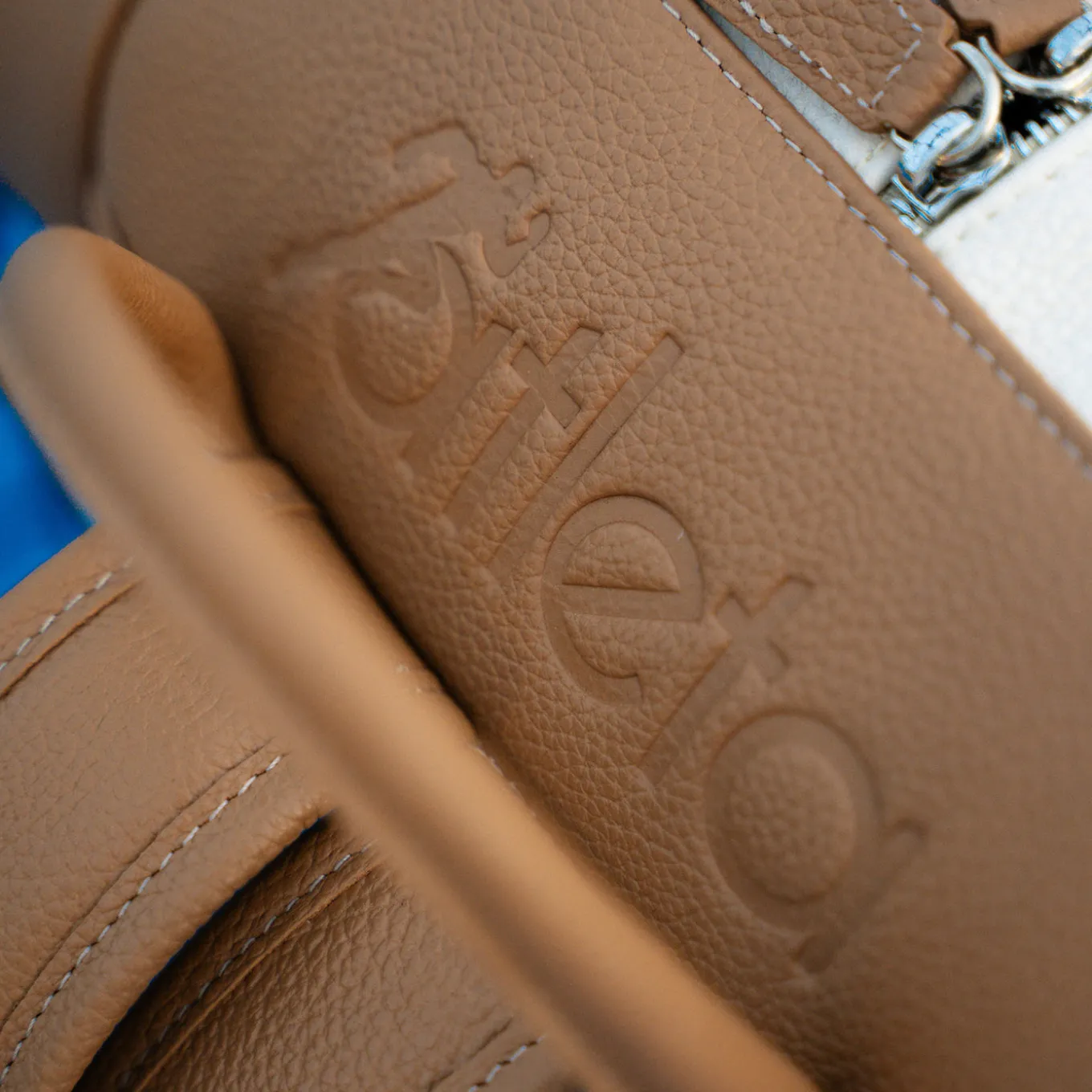 Tennis, Padel & Pickleball White and Beige Leather Backpack