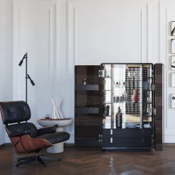 Teomondo 2-Door Smoked Eucalyptus Bar Cabinet