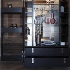 Teomondo 2-Door Smoked Eucalyptus Bar Cabinet