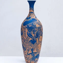 Terracotta Blues Vase by Clara Holt and Chiara Zoppei