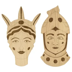 Teste di Paladino Inlaid Set of 2 Cutting Boards by Gabriele E. M. D'Angelo