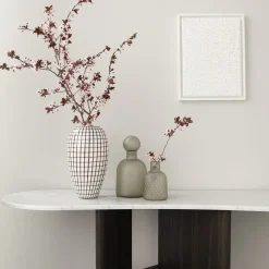 Tetris Console Table with Marble Top & Laguna Oak Wood Legs