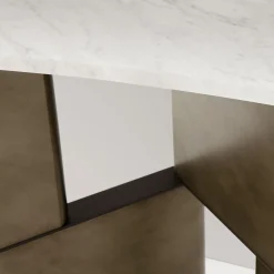 Tetris with Marble Top & Wood Bronze Lacquered Legs Console