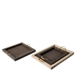 Thalia Small Rectangular Tray with 24K Gold