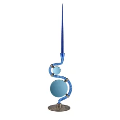 The 4 Bridges over Canal Grande Double-Face Blue Candleholder